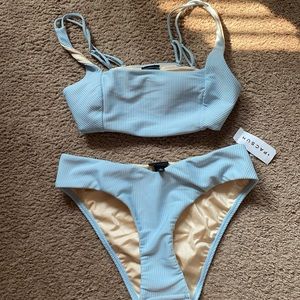 NWT pacsun blue ribbed bikini